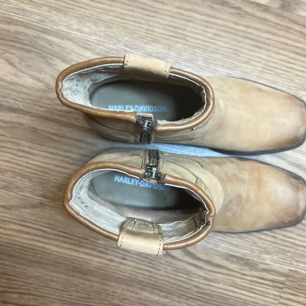 Harley Davidson Abbington Tan D84493 Women's 6 M Harness Ankle Boots